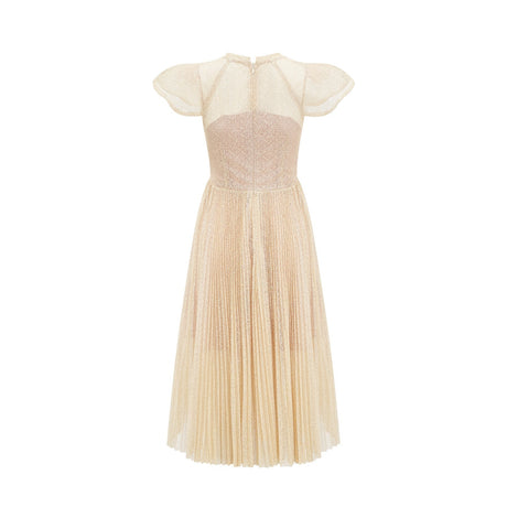 Nerissa embroidered pleated midi dress