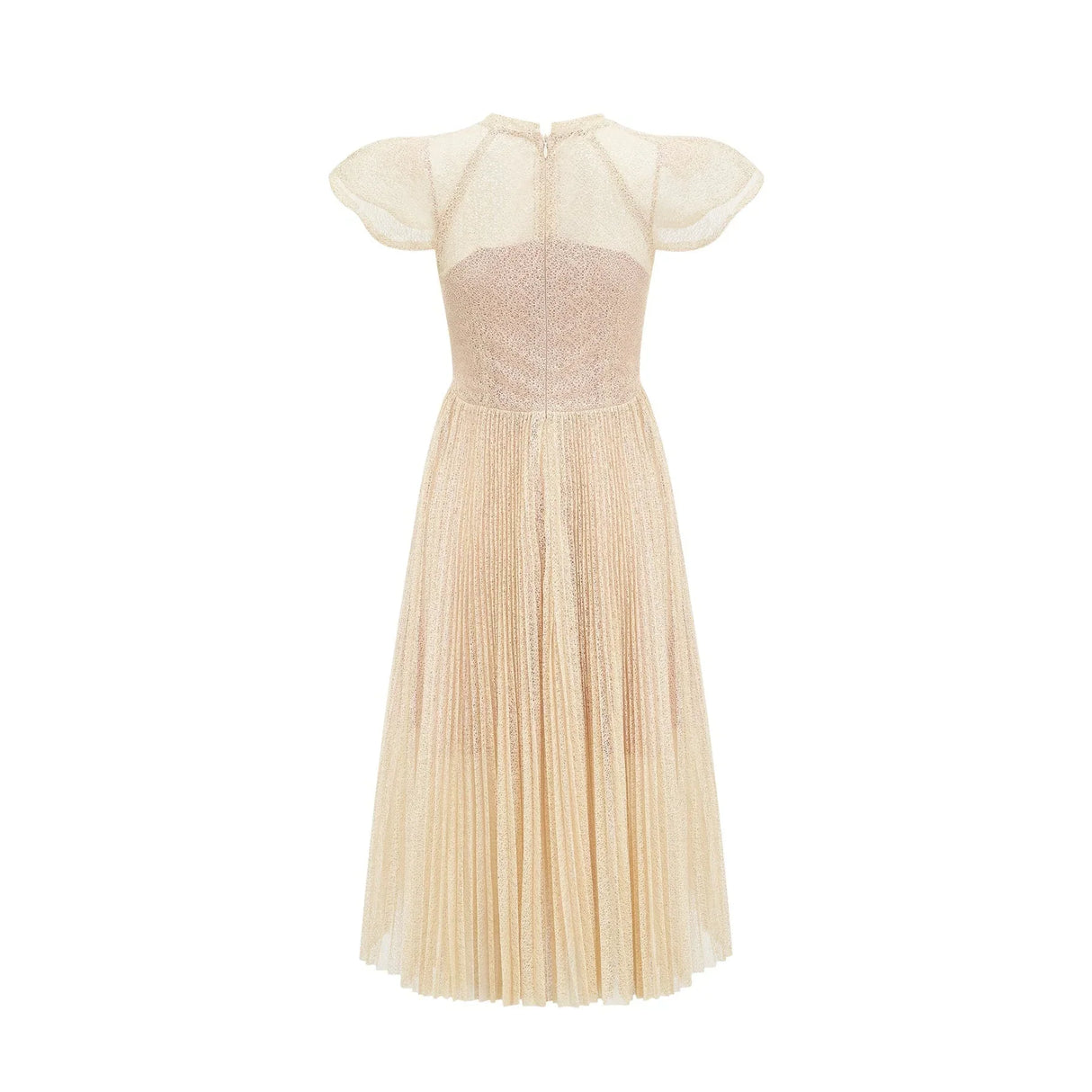 Nerissa embroidered pleated midi dress