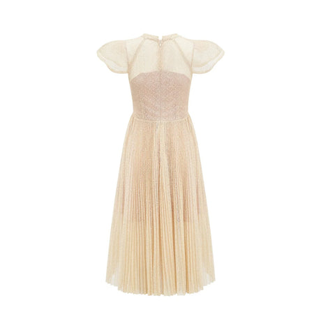 Nerissa embroidered pleated midi dress