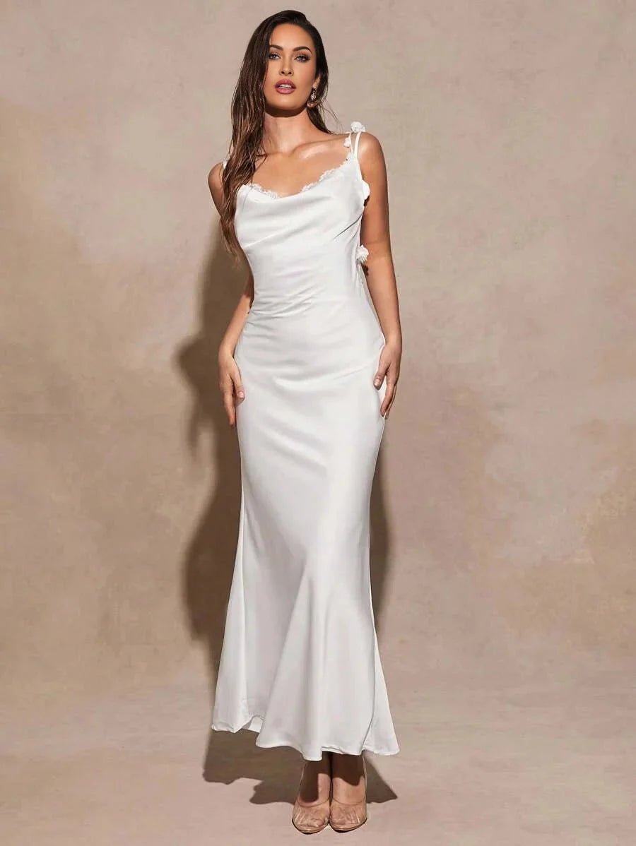 Ninetta Maxi Dress - Mermaid Hem Shape - Slim Fit Type - Sleeveless - Spaghetti Strap Neckline - Wedding Occasion - Premium Quality