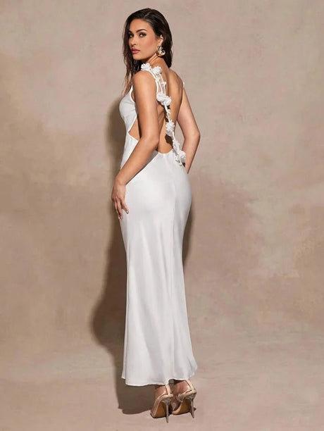 Ninetta Maxi Dress - Mermaid Hem Shape - Slim Fit Type - Sleeveless - Spaghetti Strap Neckline - Wedding Occasion - Premium Quality