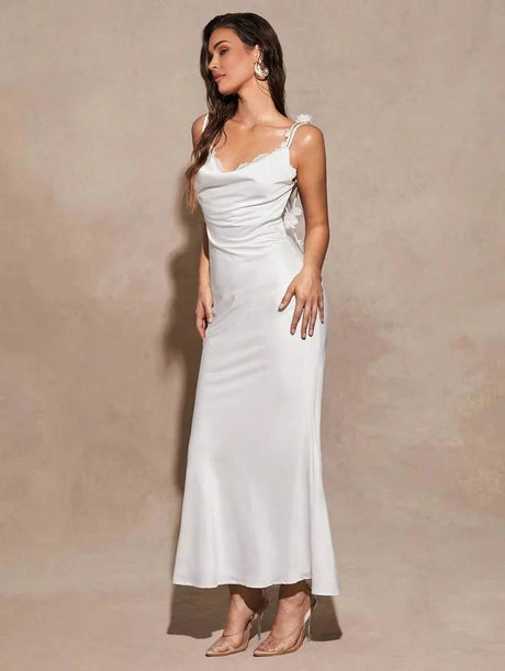 Ninetta Maxi Dress - Mermaid Hem Shape - Slim Fit Type - Sleeveless - Spaghetti Strap Neckline - Wedding Occasion - Premium Quality