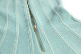 Ninfa Dress - Flared A - Line Silhouette - Halter Neck Style - Vertical Ribbed Pattern - Fashion - Forward Design