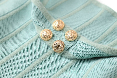 Ninfa Dress - Flared A - Line Silhouette - Halter Neck Style - Vertical Ribbed Pattern - Fashion - Forward Design