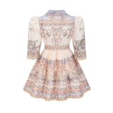 Ninfa Mini Dress with Pattern Print and Belt