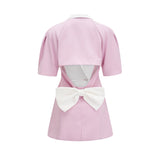 Nives Mini Dress Nives Panelled Pink Bowknot