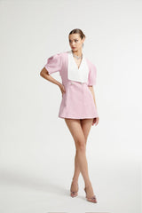 Nives Mini Dress Nives Panelled Pink Bowknot