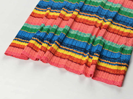 Noemi Dress - Bodycon Style - Colorful Striped Pattern - Spaghetti Straps - Mid - Calf Length