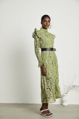 Noémie floralembroidered midi dress in Green