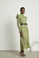 Noémie floralembroidered midi dress in Green