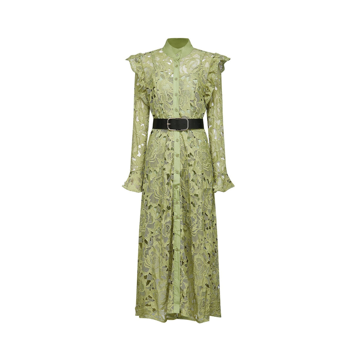 Noémie floralembroidered midi dress in Green