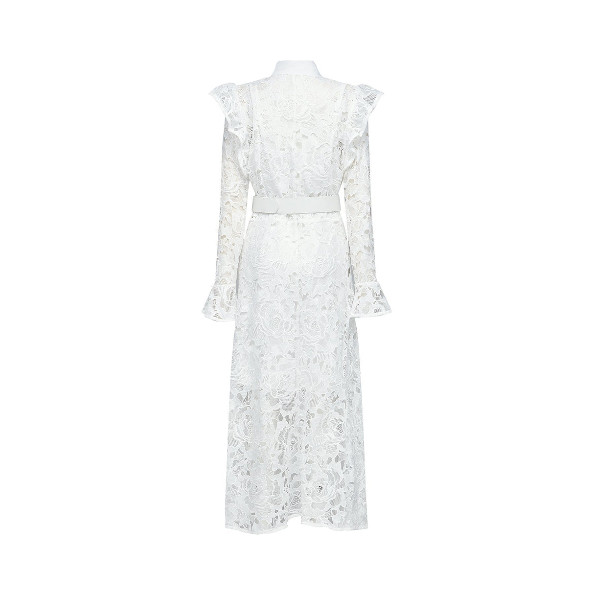 Noémie floralembroidered midi dress in White