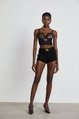 Noémie lacedetail mesh vest top
