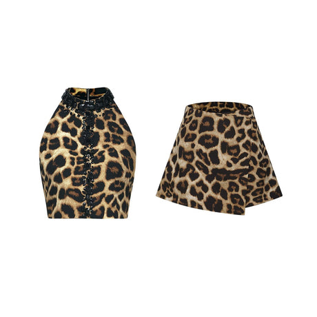 Noémie leopardprint top  skirt matching set