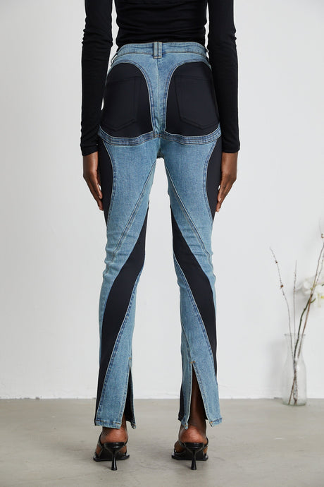 Noémie spiral panelled skinny jeans