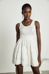 Noémie white cutout pleated mini dress