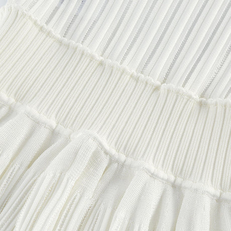 Noémie white cutout pleated mini dress