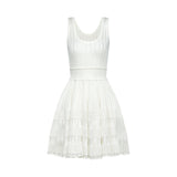 Noémie white cutout pleated mini dress