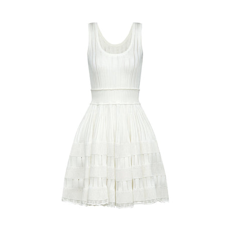 Noémie white cutout pleated mini dress