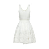 Noémie white cutout pleated mini dress