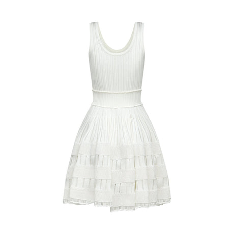 Noémie white cutout pleated mini dress