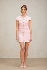Nora Skirt & Top Set Crystal Embellished Pink Knit