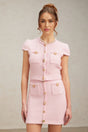 Nora Skirt & Top Set Crystal Embellished Pink Knit