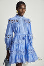 Nova blue cutout belted mini dress
