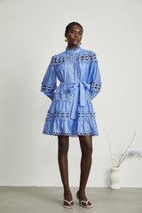 Nova blue cutout belted mini dress