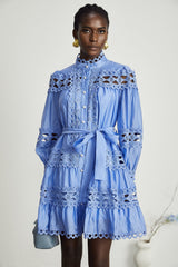 Nova blue cutout belted mini dress