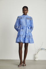 Nova blue cutout belted mini dress