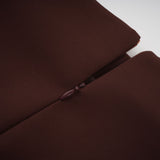 Nunzia Mini Dress Brown Asymmetric Neck Puff Cinched Waist