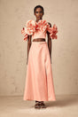 Oakley Skirt & Top Set Pink Floral Applique Flared Hem Matching