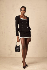 Octavia Skirt & Top Set Black Corduroy Panelled Lurex Fashion