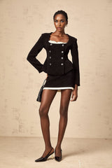 Octavia Skirt & Top Set Black Corduroy Panelled Lurex Fashion