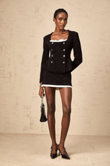 Octavia Skirt & Top Set Black Corduroy Panelled Lurex Fashion