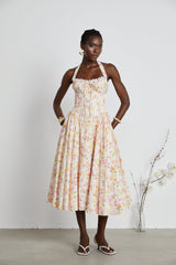 Odette floralprint halterneck midi dress