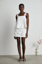 Odette white fauxfloral top  skirt matching set