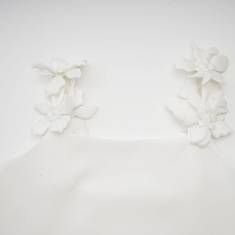 Odette white fauxfloral top  skirt matching set