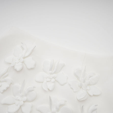 Odette white fauxfloral top  skirt matching set