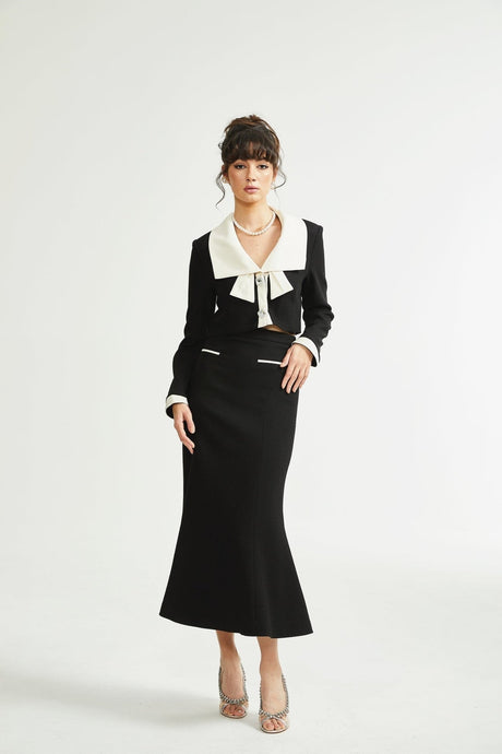 Odile black jacket  skirt matching set
