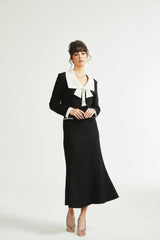 Odile black jacket  skirt matching set