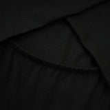 Ofelia Top Black Ruched Halterneck Jersey & Metal Buckle Detail