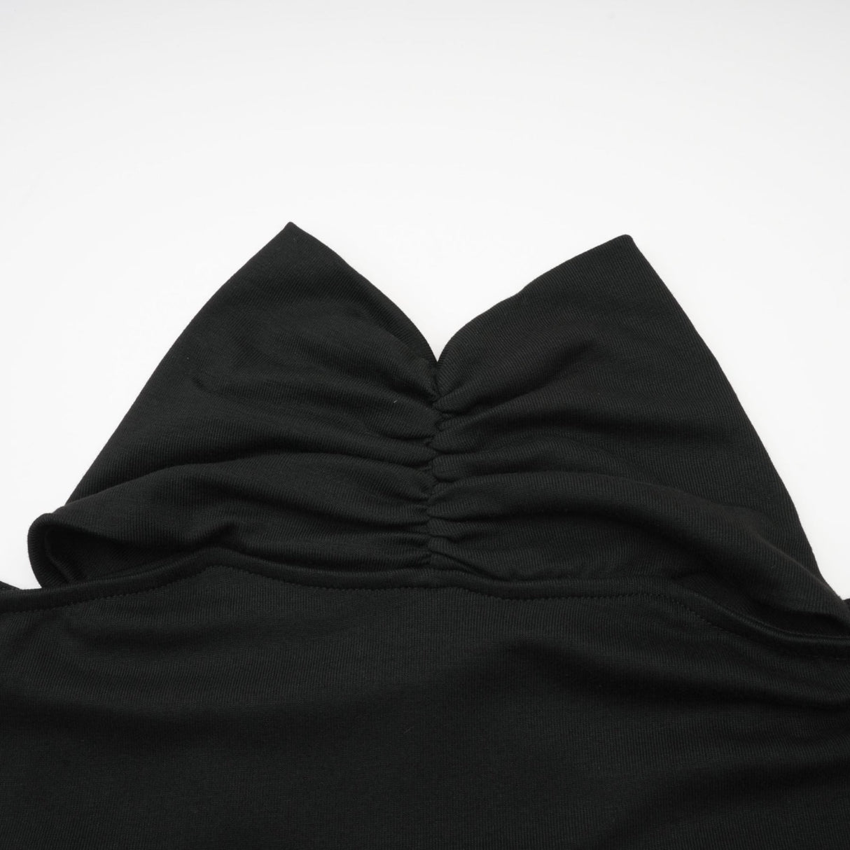 Ofelia Top Black Ruched Halterneck Jersey & Metal Buckle Detail