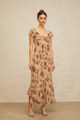 Olga Maxi Dress Floral Ruffle Hem