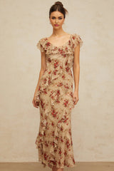 Olga Maxi Dress Floral Ruffle Hem