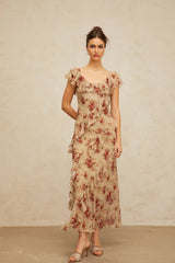 Olga Maxi Dress Floral Ruffle Hem