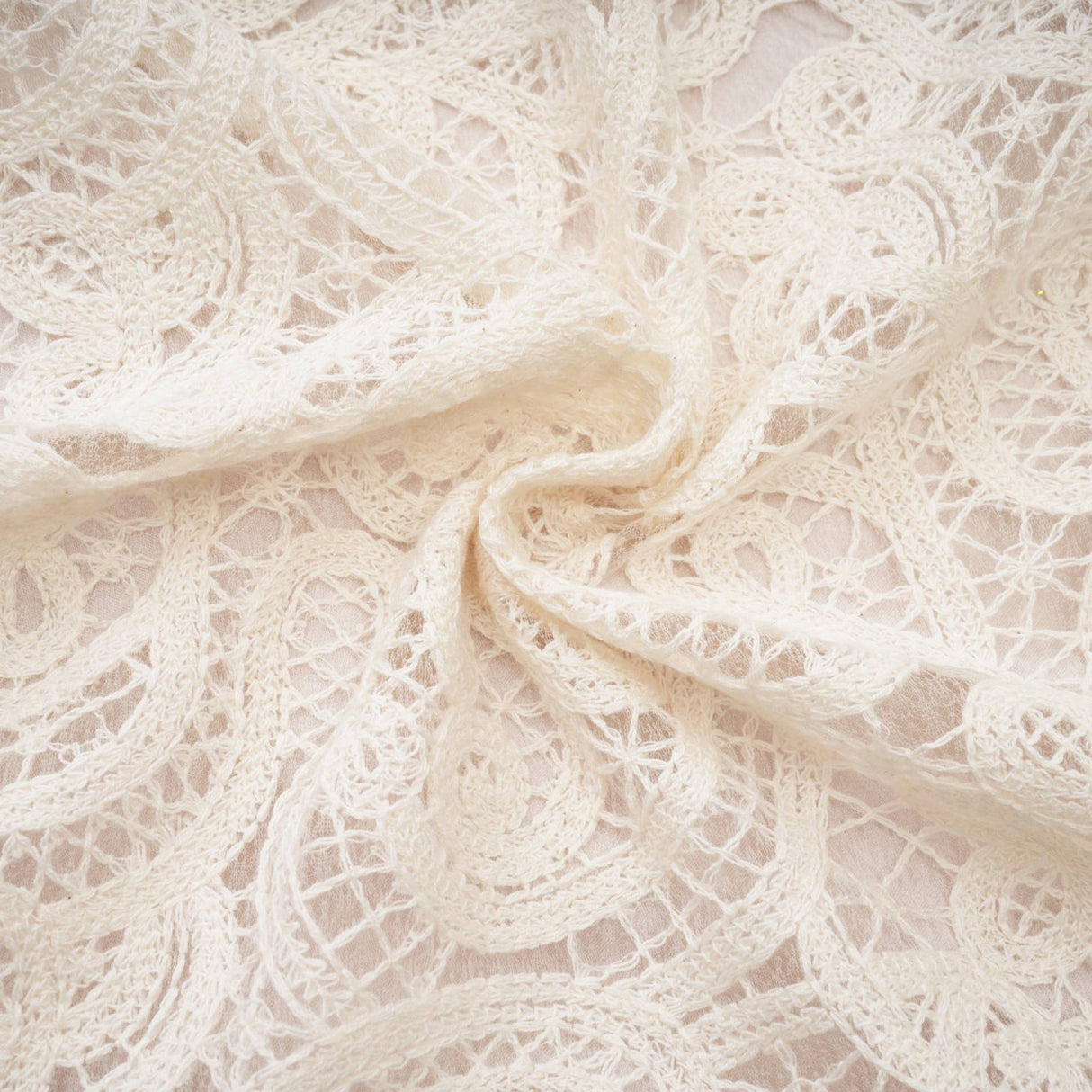 Olivia Long Sleeved Dress White Lace Pierced Effect V - Neck