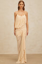 Olivia Maxi Dress - Off the Shoulder - Sleeveless - U - Neckline - Ruched Ribbon Design