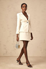 Ornella Blazer & Skirt Crystal Embellished Cinched Waist Set
